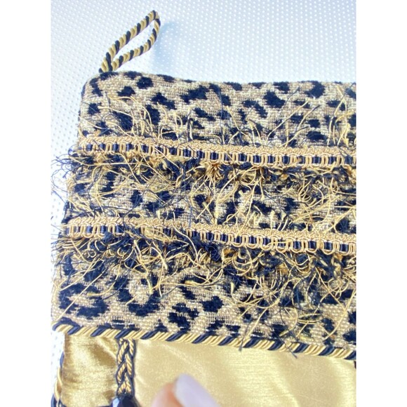 Villa Bacci Leopard Cheetah Animal Print Gold Black Luxury Christmas Stocking - Picture 6 of 11